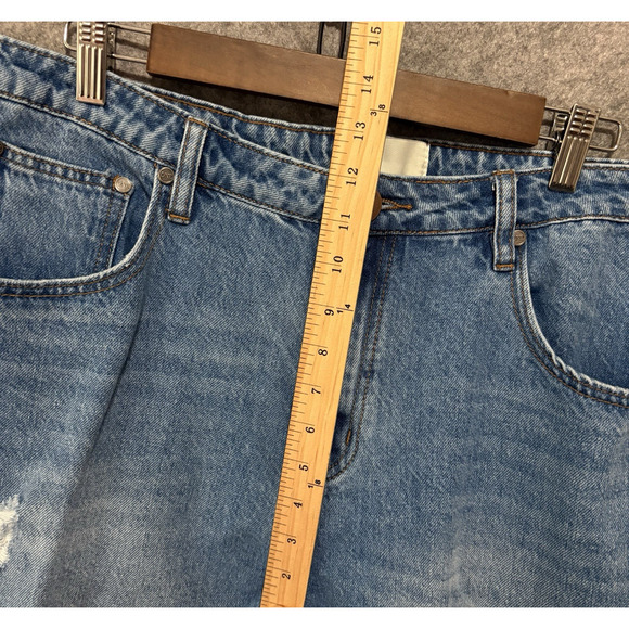 One Teaspoon Awesome Baggies Jeans Womens Sz 34 Blue Distressed High Waist - Picture 7 of 8